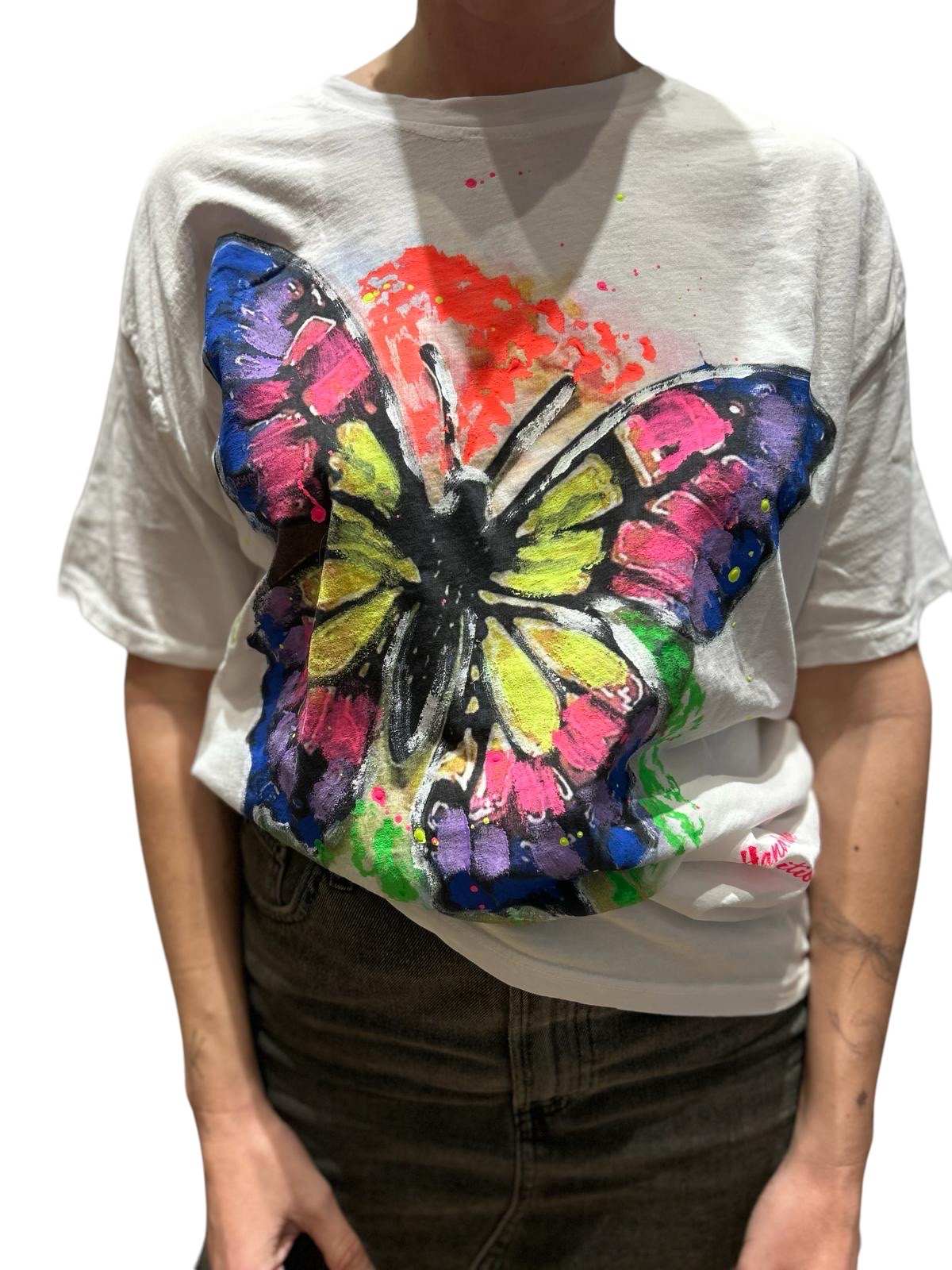 CAMISETA HECHA A MANO BLANCA - Imagen 2