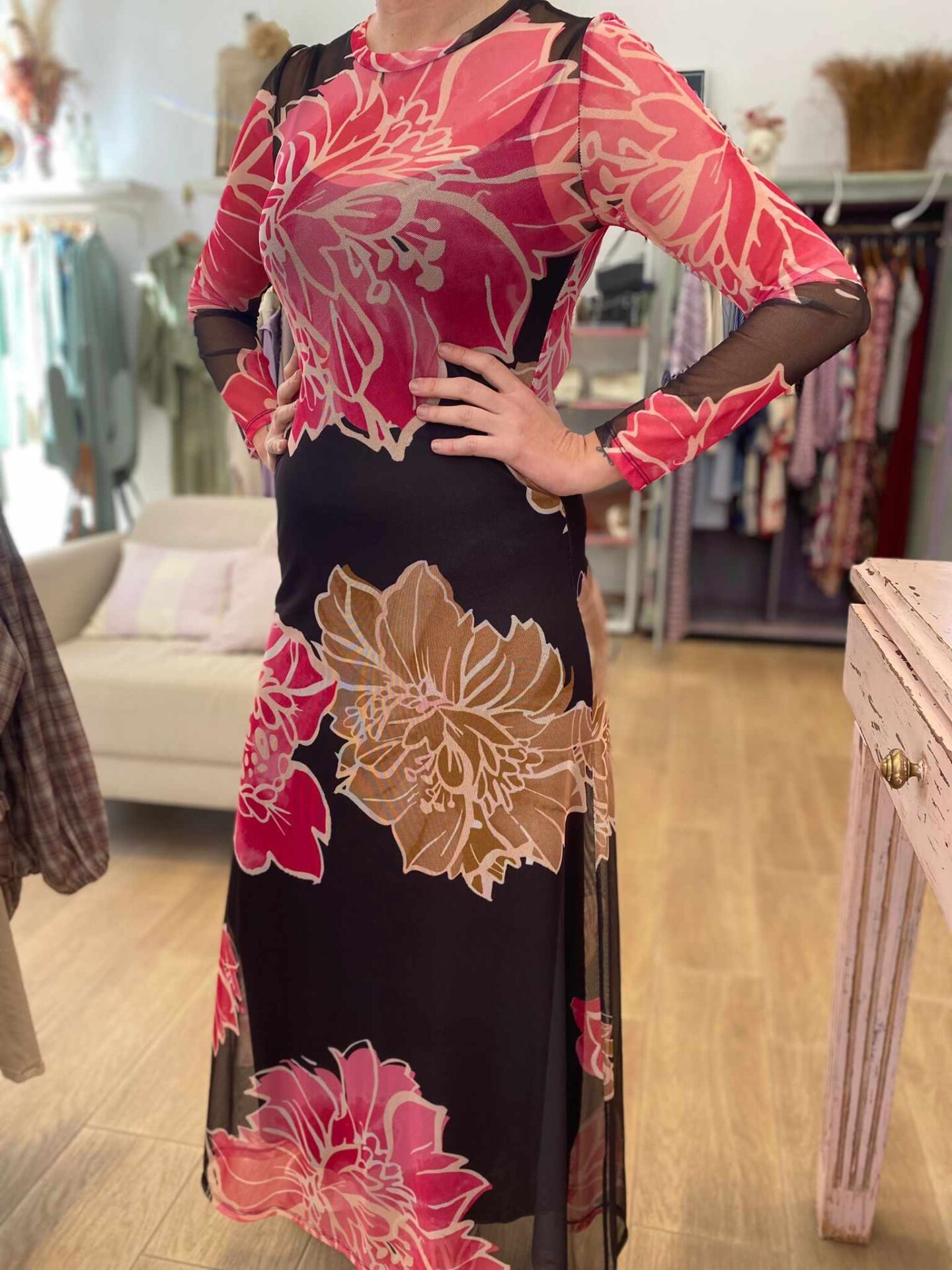 VESTIDO TUL FLORES GRANDES