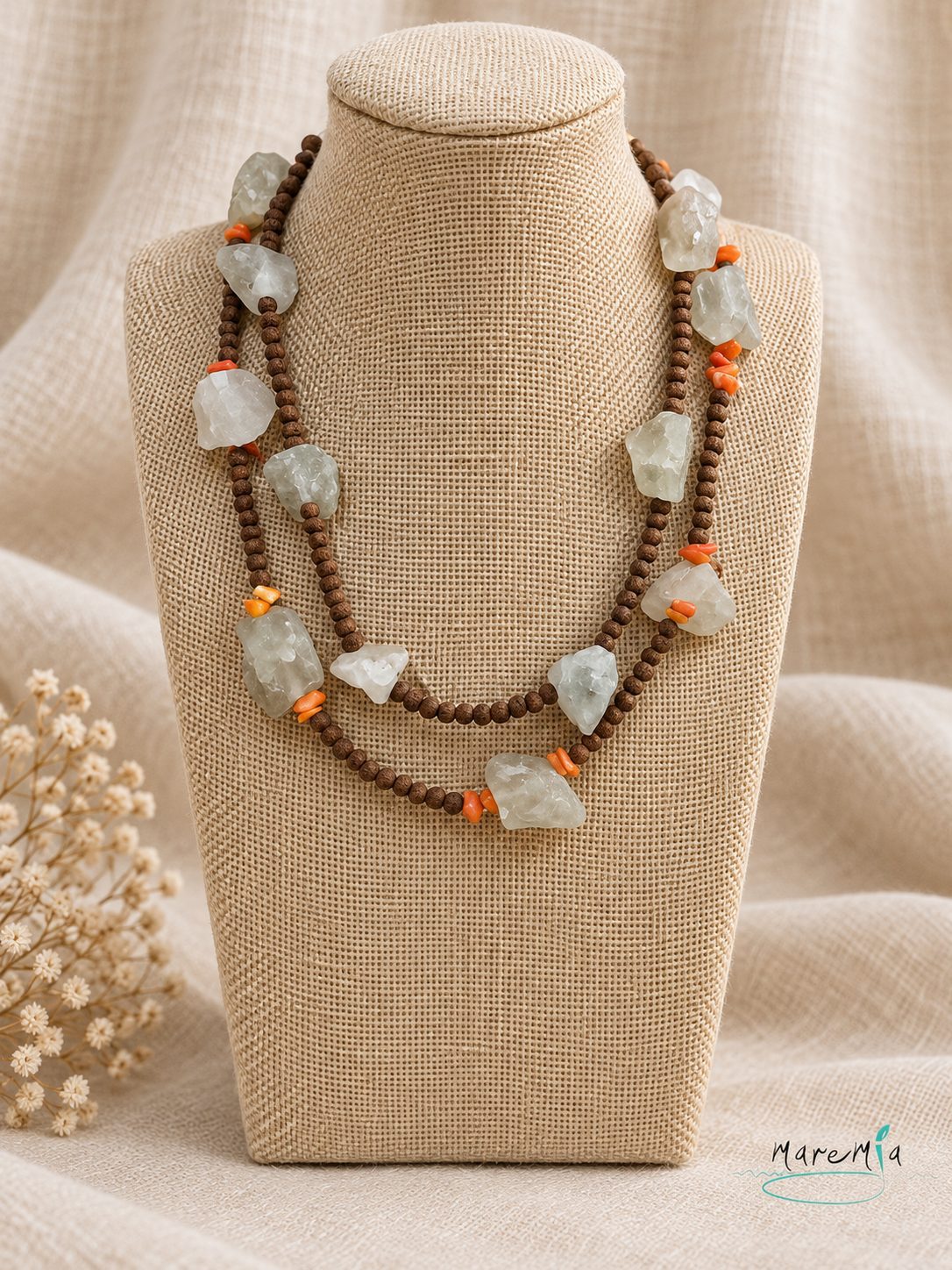 Collar Doble Marrón