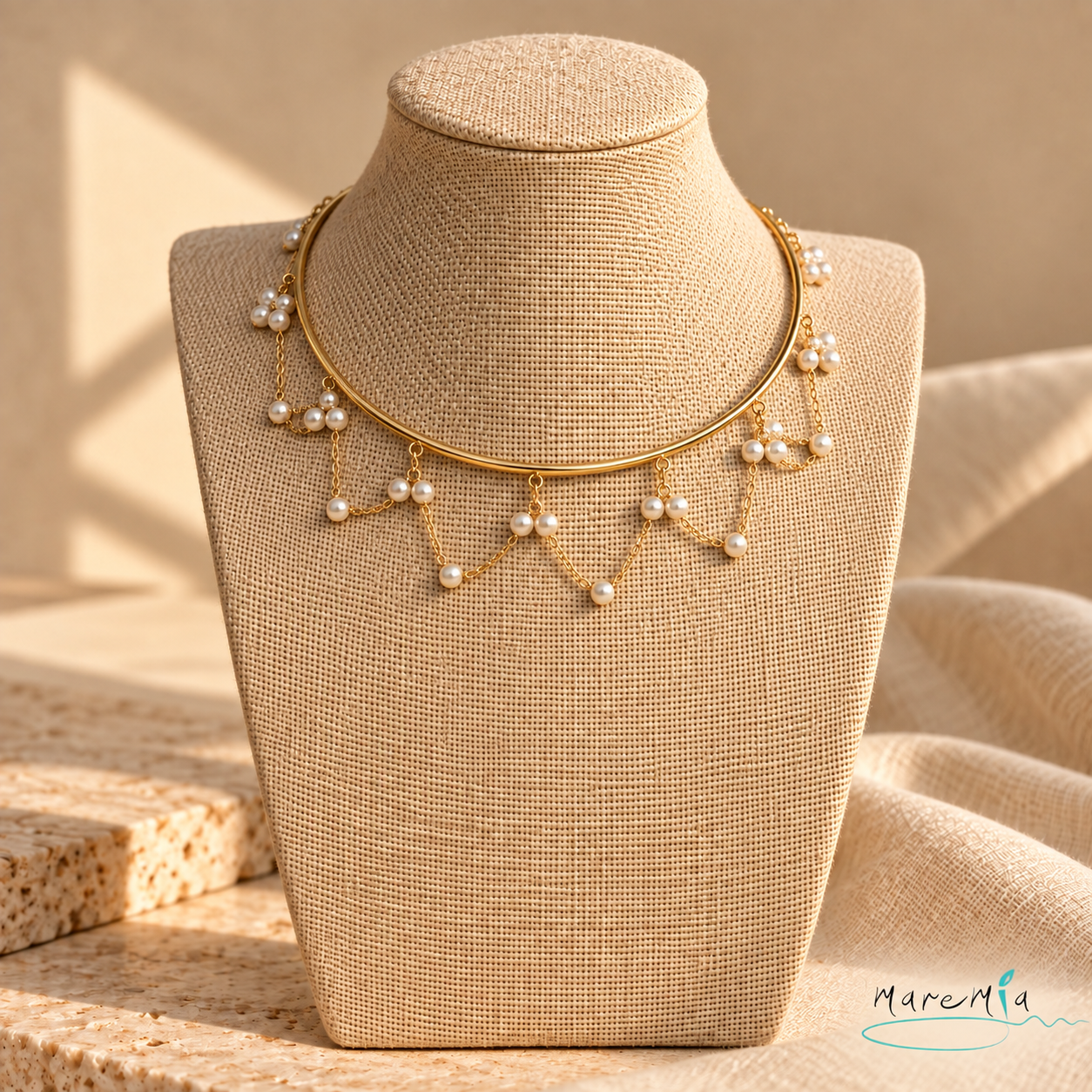 Collar Choker Perlitas Colgadas