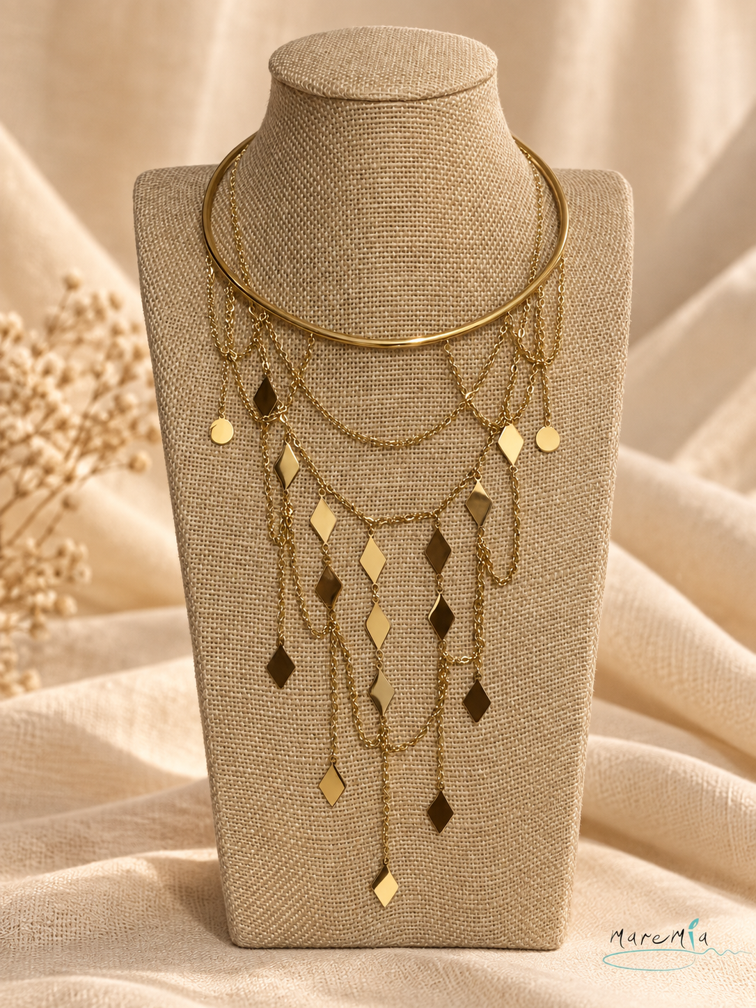 Collar Choker Pompa Dorada - Imagen 3