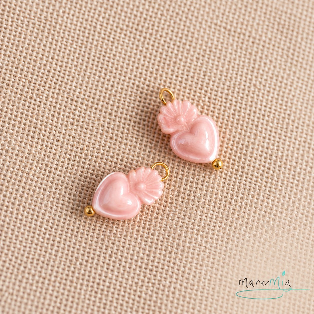 Charms corazón ceramica