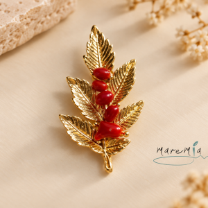 Broche 6 Hojas Rojo