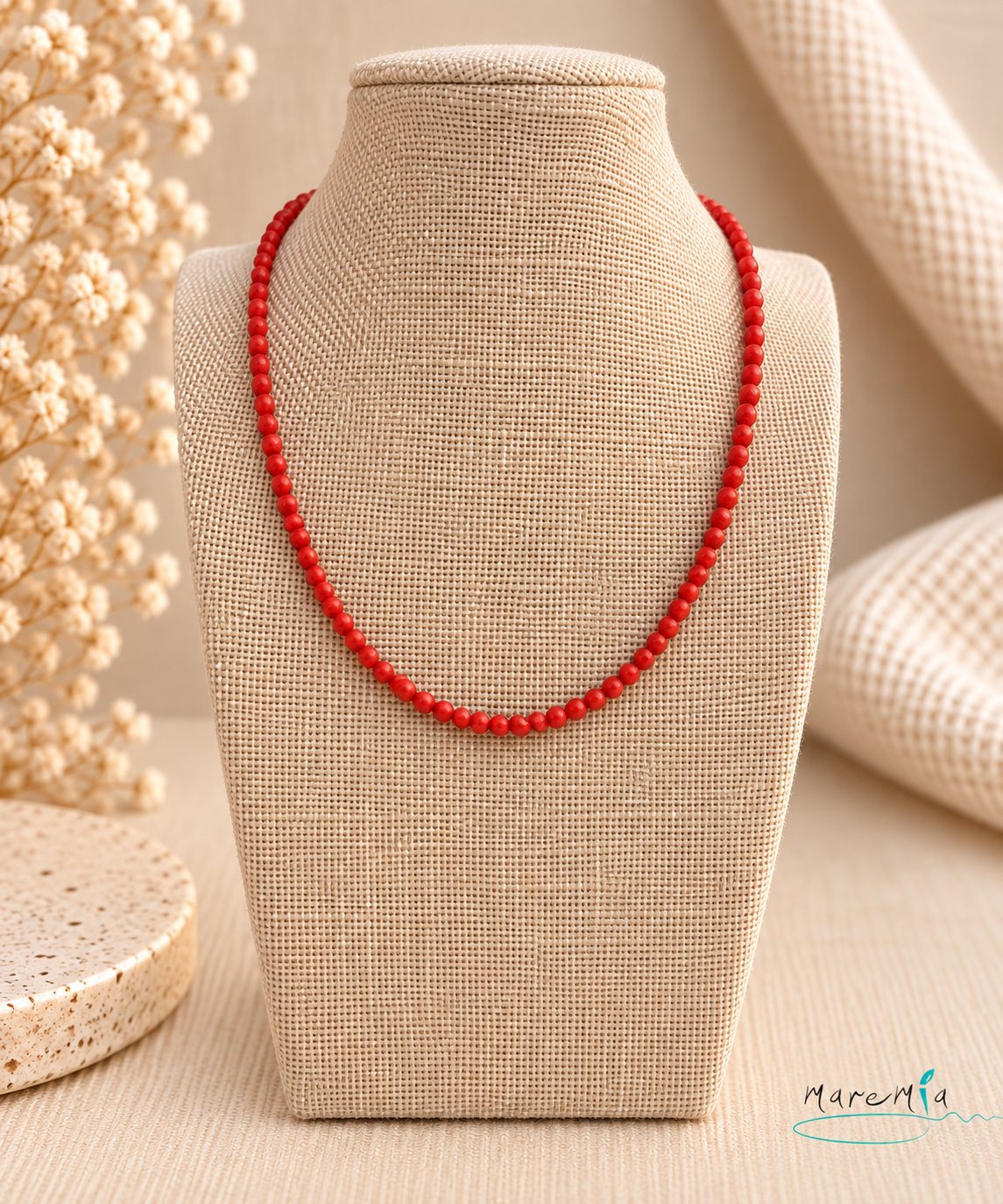 Collar Coral Rojo Clásico