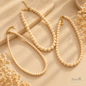 Collar Bolas Basic Beige